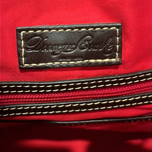 Dooney & Bourke Denison Tasha Drawstring Croc Embossed Cream Leather Bucket Bag - Picture 11 of 14